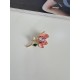 Pervin Çelik Pembe Çiçek Detaylı Broş