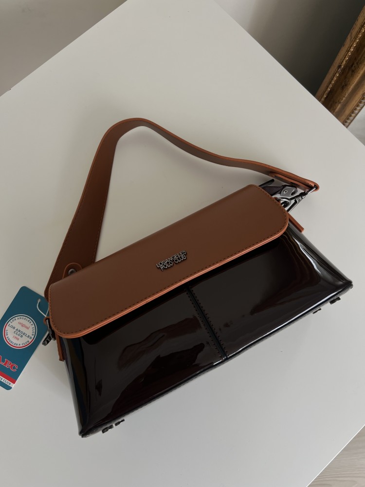 Premium Kalite Bordo Kahve Polo Askılı Çanta