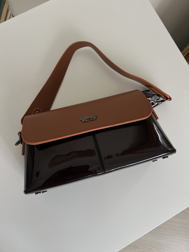 Premium Kalite Bordo Kahve Polo Askılı Çanta