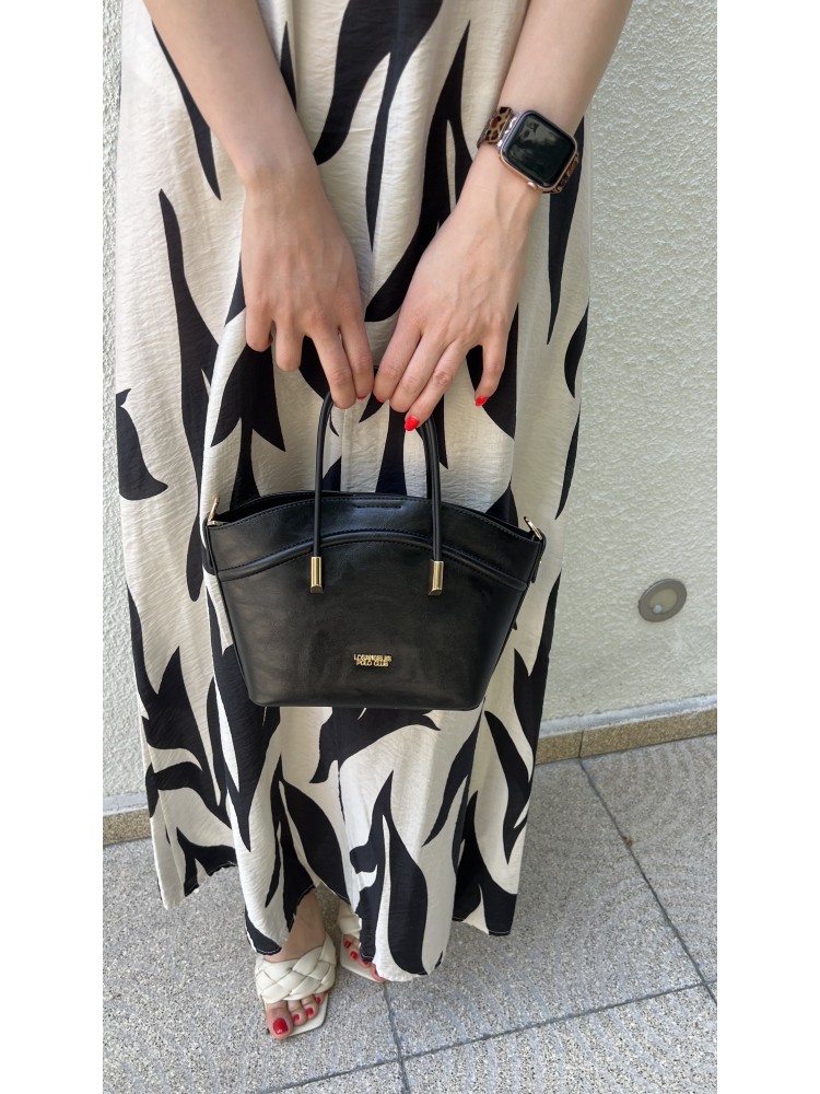 Premium Kalite Siyah Polo Askılı Çanta