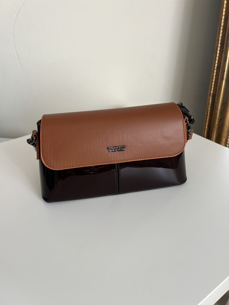 Premium Kalite Bordo Kahve Polo Askılı Çanta