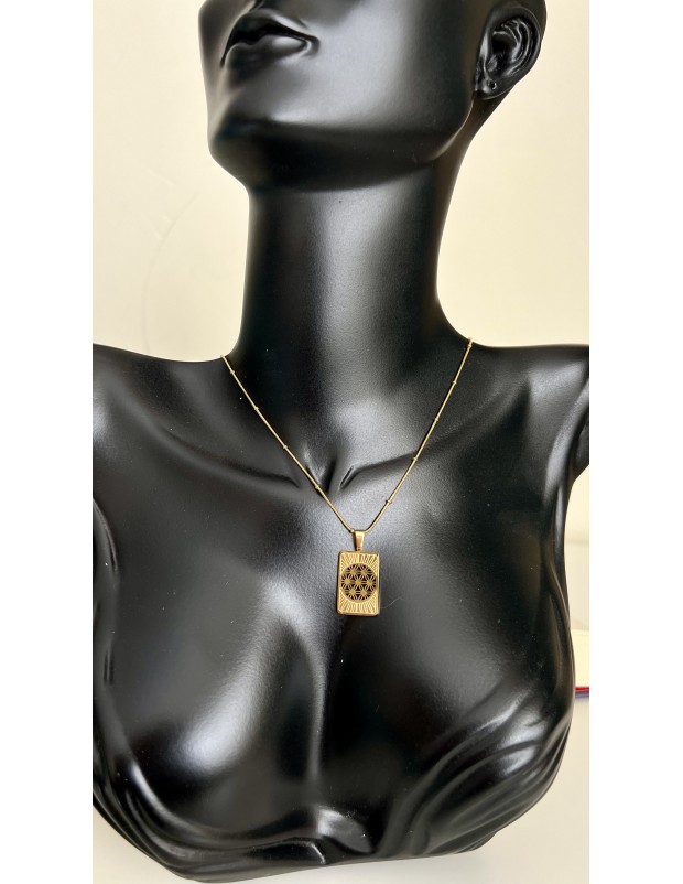 PERVİN ÇELİK Gold Plaka Tasarım Çelik Kolye