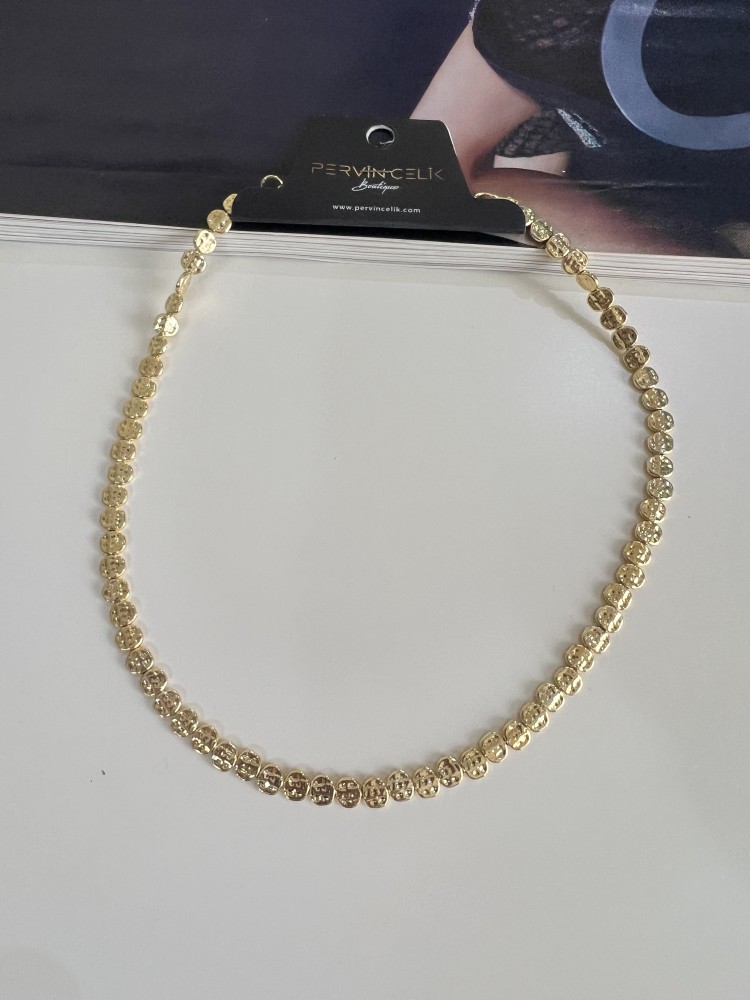 Pervin Çelik Gold Ezme Kolye