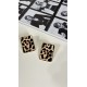 Pervin Çelik Gold Kare Leopar Küpe