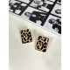 Pervin Çelik Gold Kare Leopar Küpe