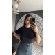 Pervin Çelik Kadın Premium Kalite Lacivert Merserize Kısa Kollu Triko Bluz