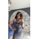 Pervin Çelik Premium Kalite Gold Detaylı Likralı Uzun Elbise……