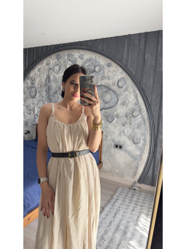 Pervin Çelik Premium Kalite Vizon Astarlı İp Askılı Elbise……