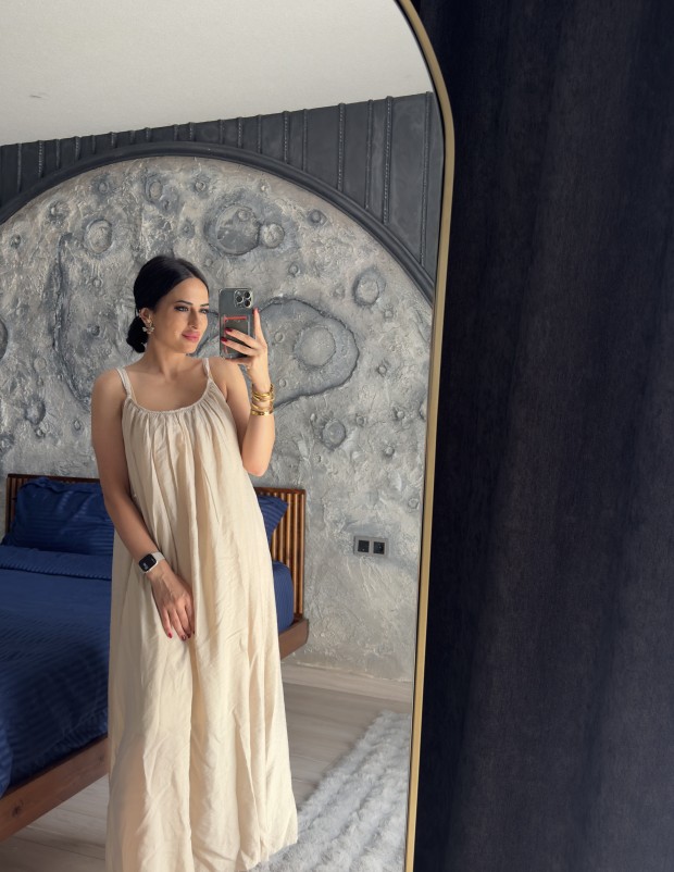 Pervin Çelik Premium Kalite Vizon Astarlı İp Askılı Elbise……