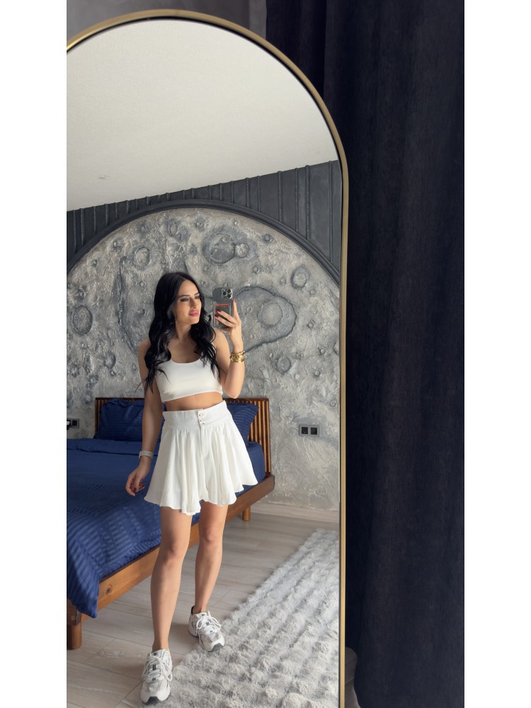 Pervin Çelik Premium Kalite Beyaz Şort Etek