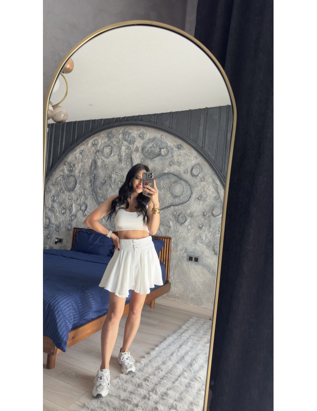 Pervin Çelik Premium Kalite Beyaz Şort Etek