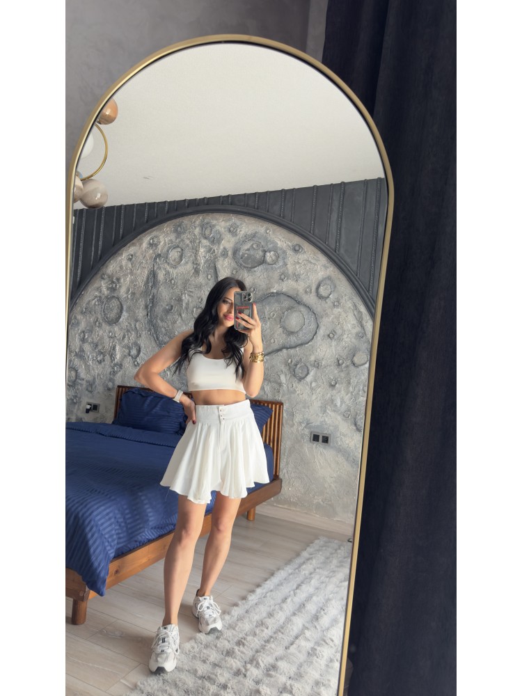 Pervin Çelik Premium Kalite Beyaz Şort Etek