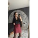Pervin Çelik Kadın Bordo Payetli Mini Etek
