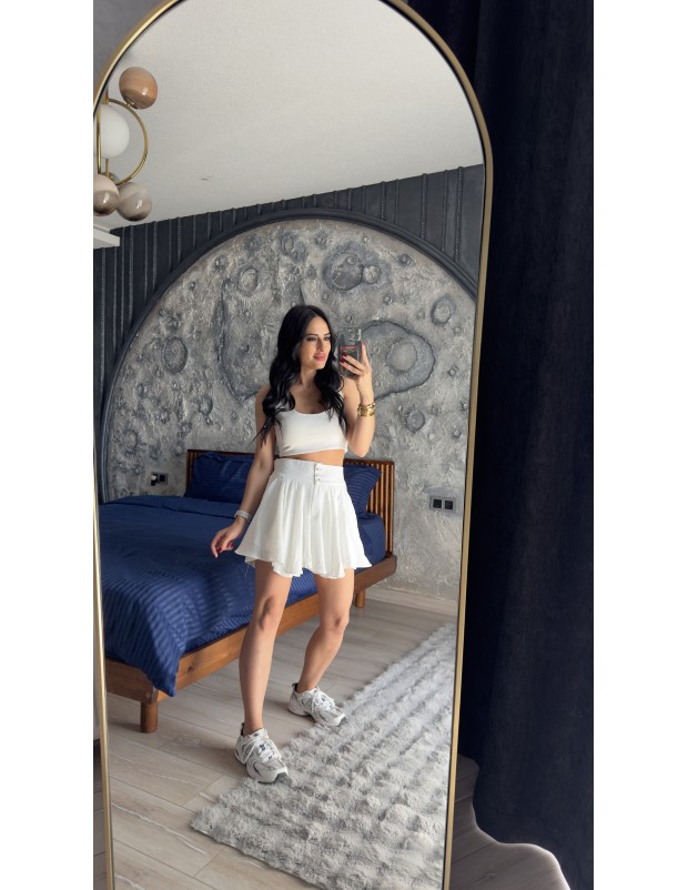 Pervin Çelik Premium Kalite Beyaz Şort Etek