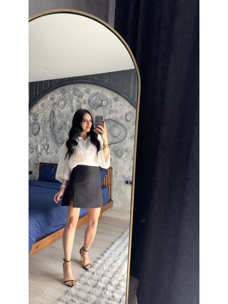 Pervin Çelik Premium Kalite Karol Siyah Şort Etek