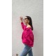 Pervin Çelik Kadın Premium Kalite Açık Yaka Fuşya Oversize Gömlek