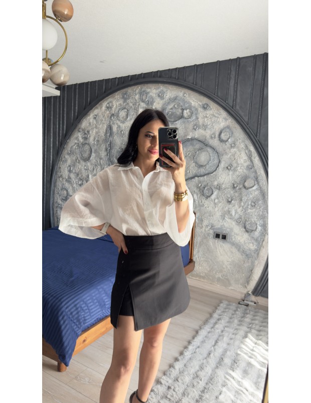 Pervin Çelik Premium Kalite Beyaz Şifon Gömlek 