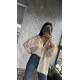 Pervin Çelik Kadın Premium Kalite Açık Yaka Taş Oversize Gömlek
