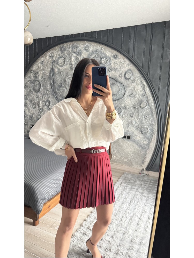 Pervin Çelik Kadın Premium Kalite  Beyaz  Oversize Gömlek