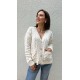 Beyaz Vintage Düğme Detaylı Örgü Triko Hırka