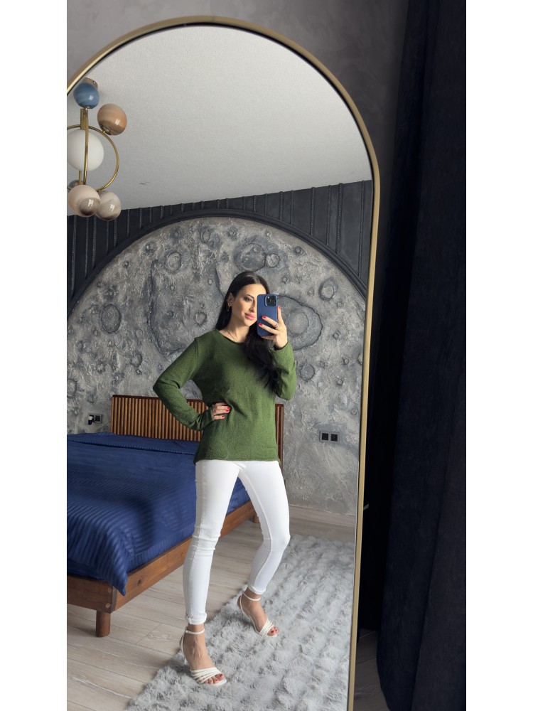 Pervin Çelik Kadın Premium Kalite Yeşil  Merserize Bluz