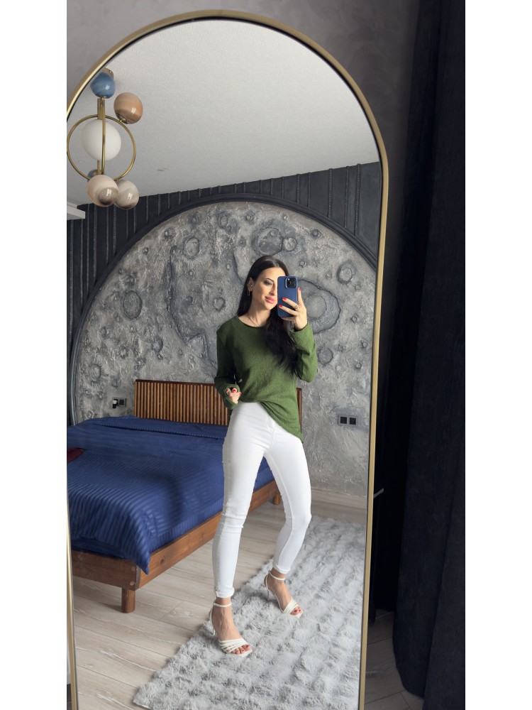 Pervin Çelik Kadın Premium Kalite Yeşil  Merserize Bluz