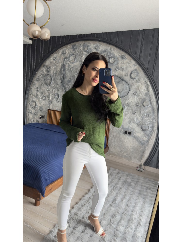 Pervin Çelik Kadın Premium Kalite Yeşil  Merserize Bluz
