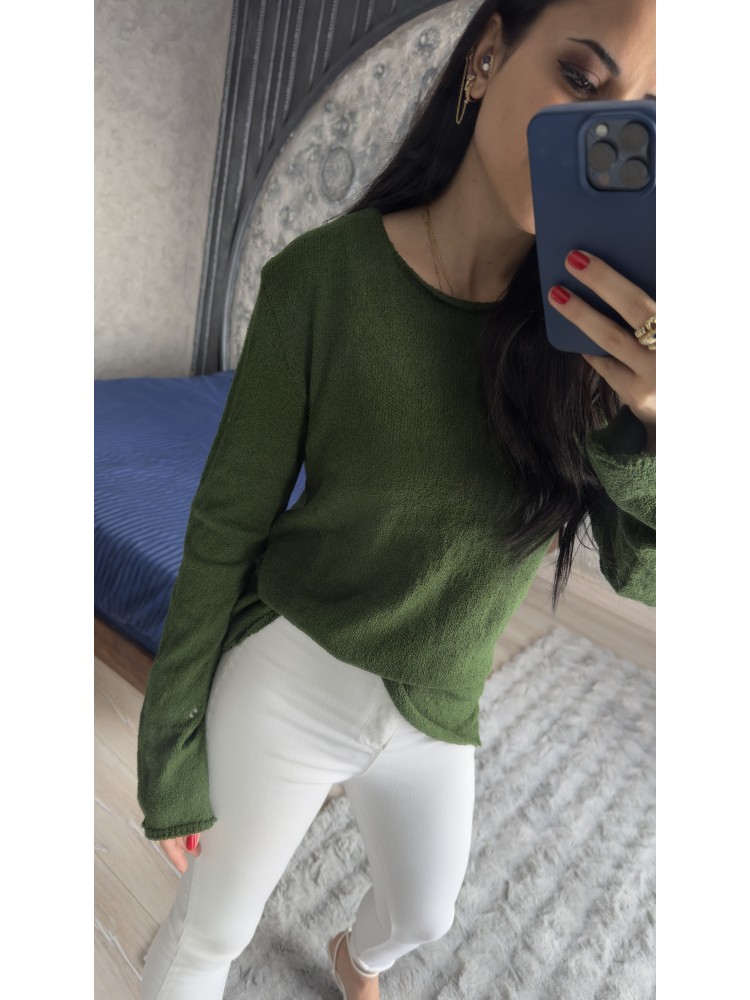 Pervin Çelik Kadın Premium Kalite Yeşil  Merserize Bluz