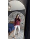 Pervin Çelik Kadın Premium Kalite Bordo Merserize Bluz