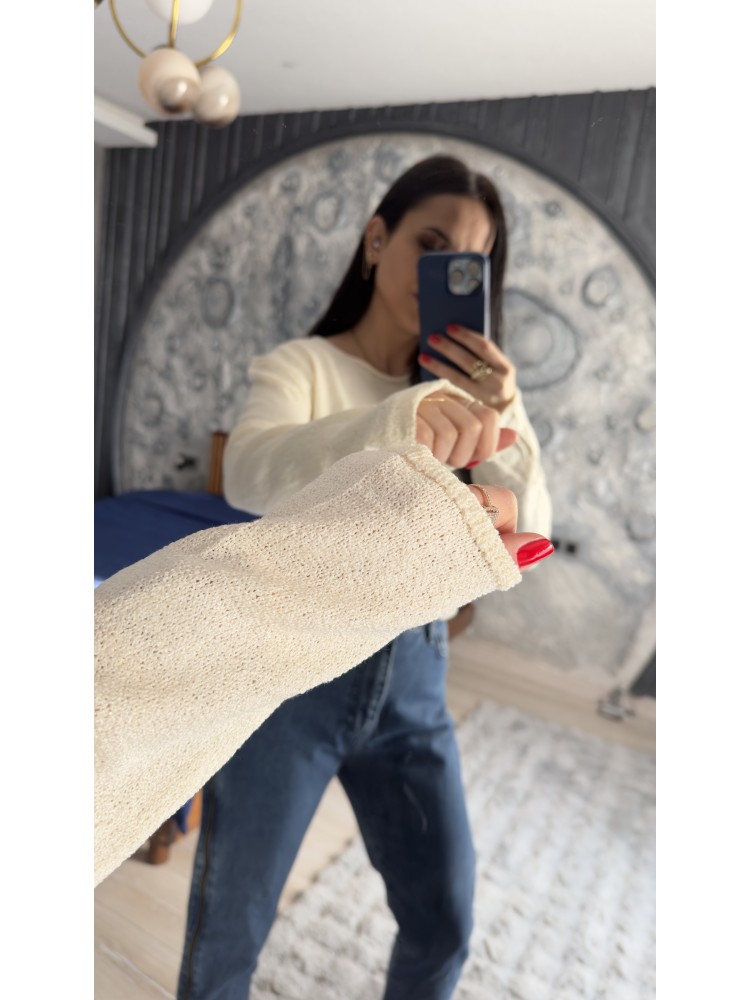 Pervin Çelik Kadın Premium Kalite Ekru Merserize Bluz