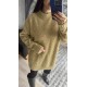 Pervin Çelik Kadın Premium Kalite  Gold Sim Detaylı Oversize Kazak
