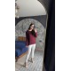 Pervin Çelik Kadın Premium Kalite Bordo Merserize Bluz