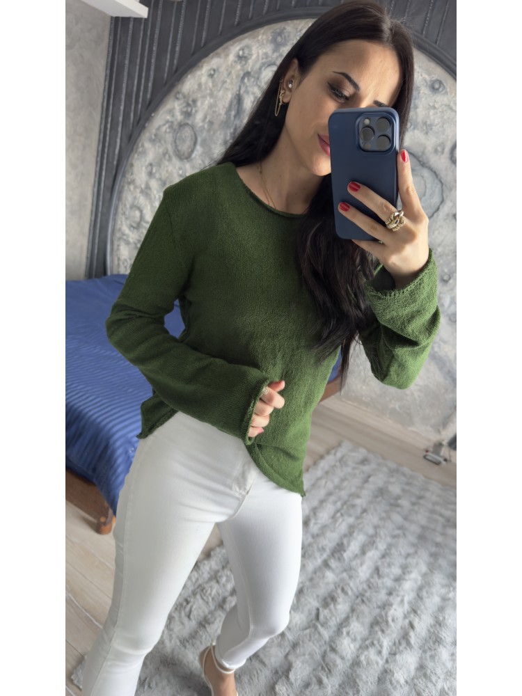 Pervin Çelik Kadın Premium Kalite Yeşil  Merserize Bluz