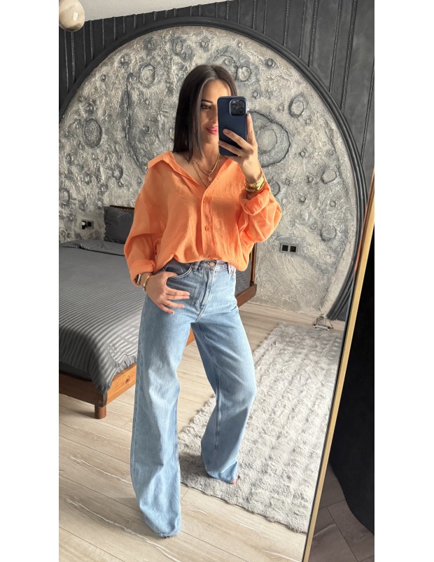 Pervin Çelik Kadın Premium Kalite Mavi Zara Kesik Paça Jean