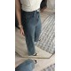 Pervin Çelik Premium Kalite Mavi Taş Detaylı Bol Paça Jean Pantolon