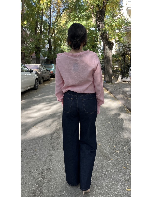 Lacivert Zara Orijinal Marka Zincir Detaylı Jean Pantolon