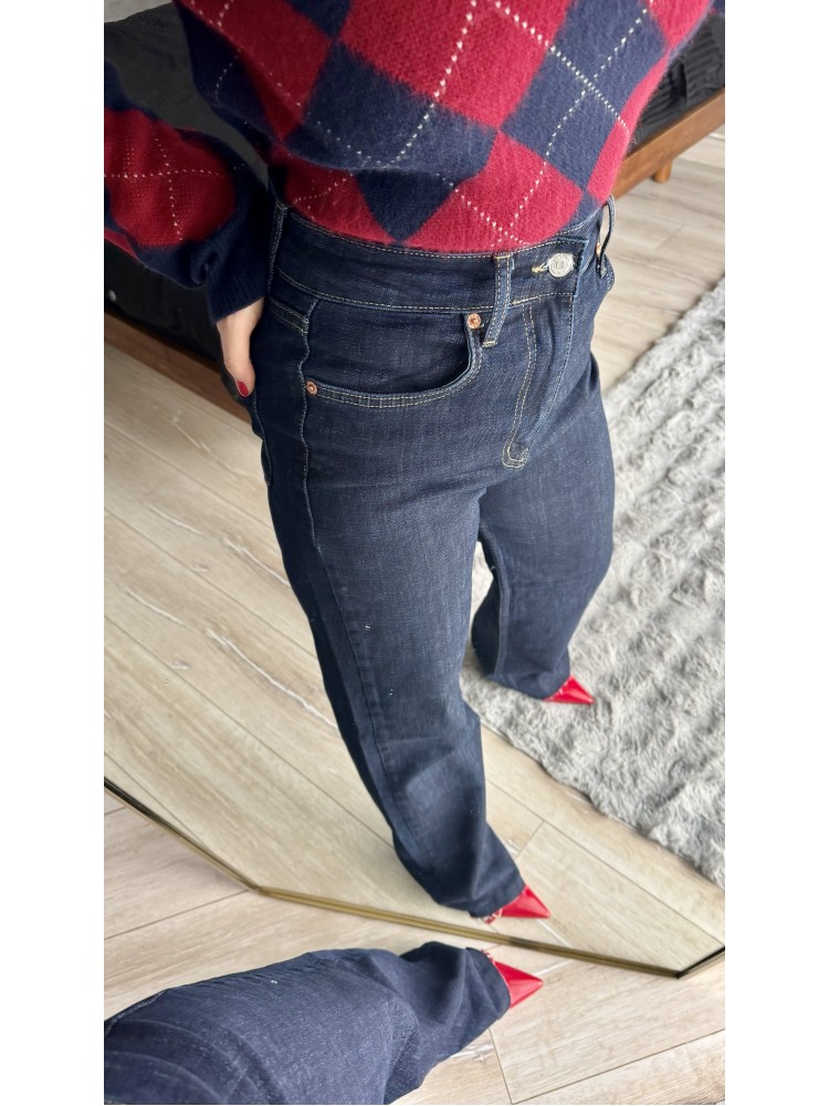 Pervin Çelik Lacivert Premium Kalite Orijinal Marka Full Likralı Jean Pantolon