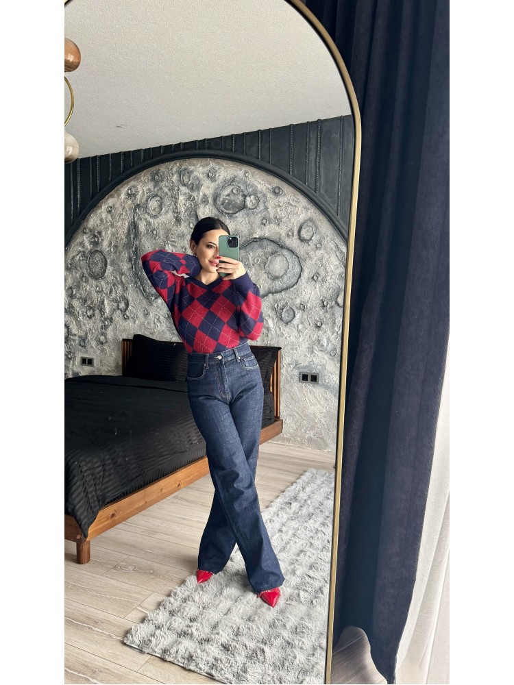 Pervin Çelik Lacivert Premium Kalite Orijinal Marka Full Likralı Jean Pantolon