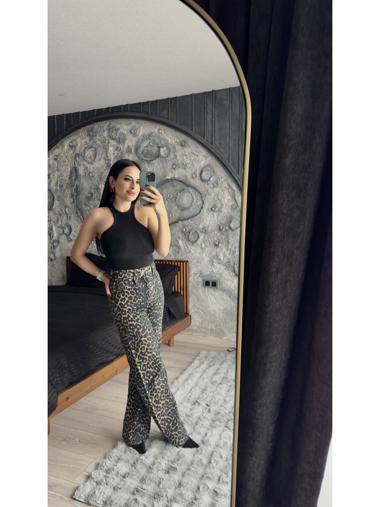 Pervin Çelik Kadın Premium Kalite Orijinal Marka Leopar Jean Pantolon