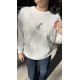 Beyaz Orijinal Marka Nakış Kuş Detaylı Sweatshirt